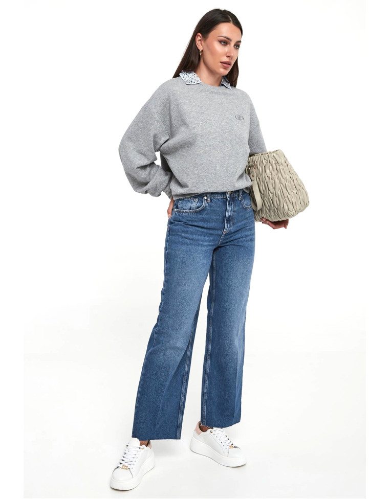 lui jewelry knit tee 01 ライトグレー Светр Liu Jo UF5254 F0873 03658 — купить онлайн в Украине | Pompidou